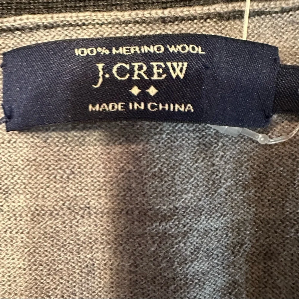 J.Crew Men's Cardigan Sweater Gray  Knit 100% Merino Wool Long Sleeve Small (#1)